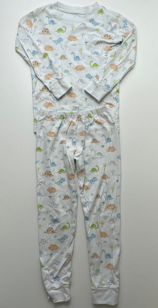 Kissy Kissy 2 Piece Ensemble - White Dinosaur Pajamas 100% Pima Cotton | size 6