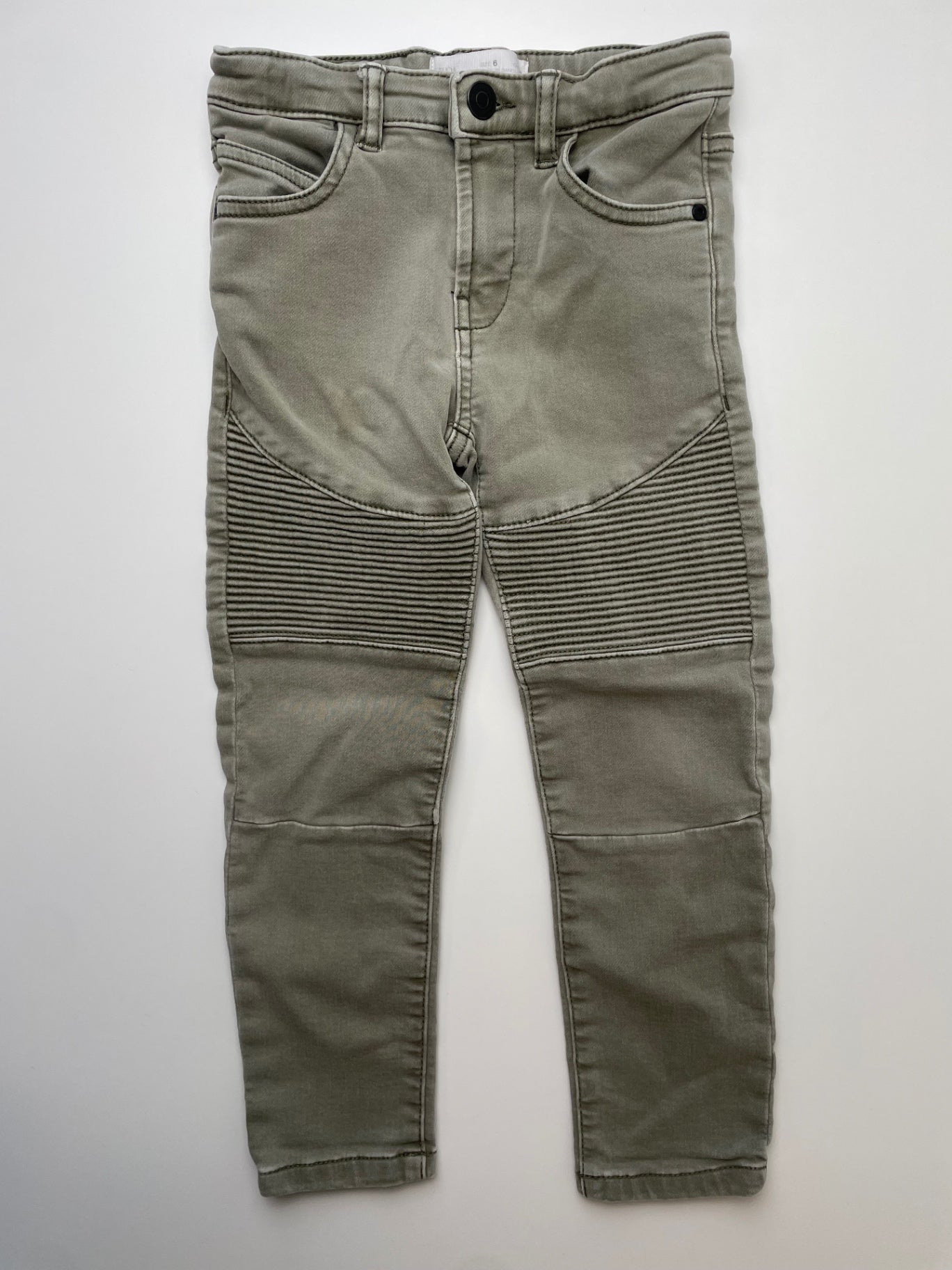 Zara Pants - Green Slim Ribbed Knees | size 6