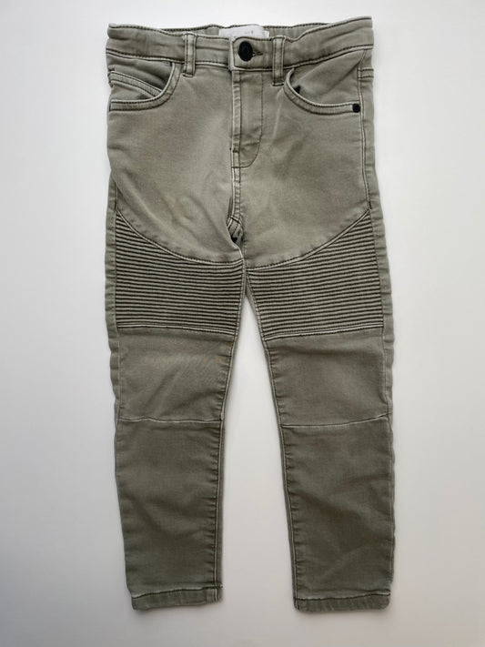 Zara Pants - Green Slim Ribbed Knees | size 6