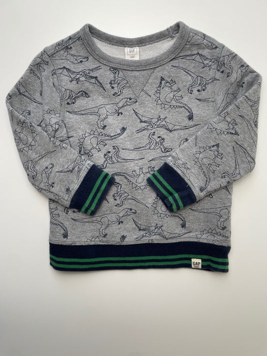 Baby Gap Sweatshirt - Gray Geometric Dinosaur Crewneck | size 4T