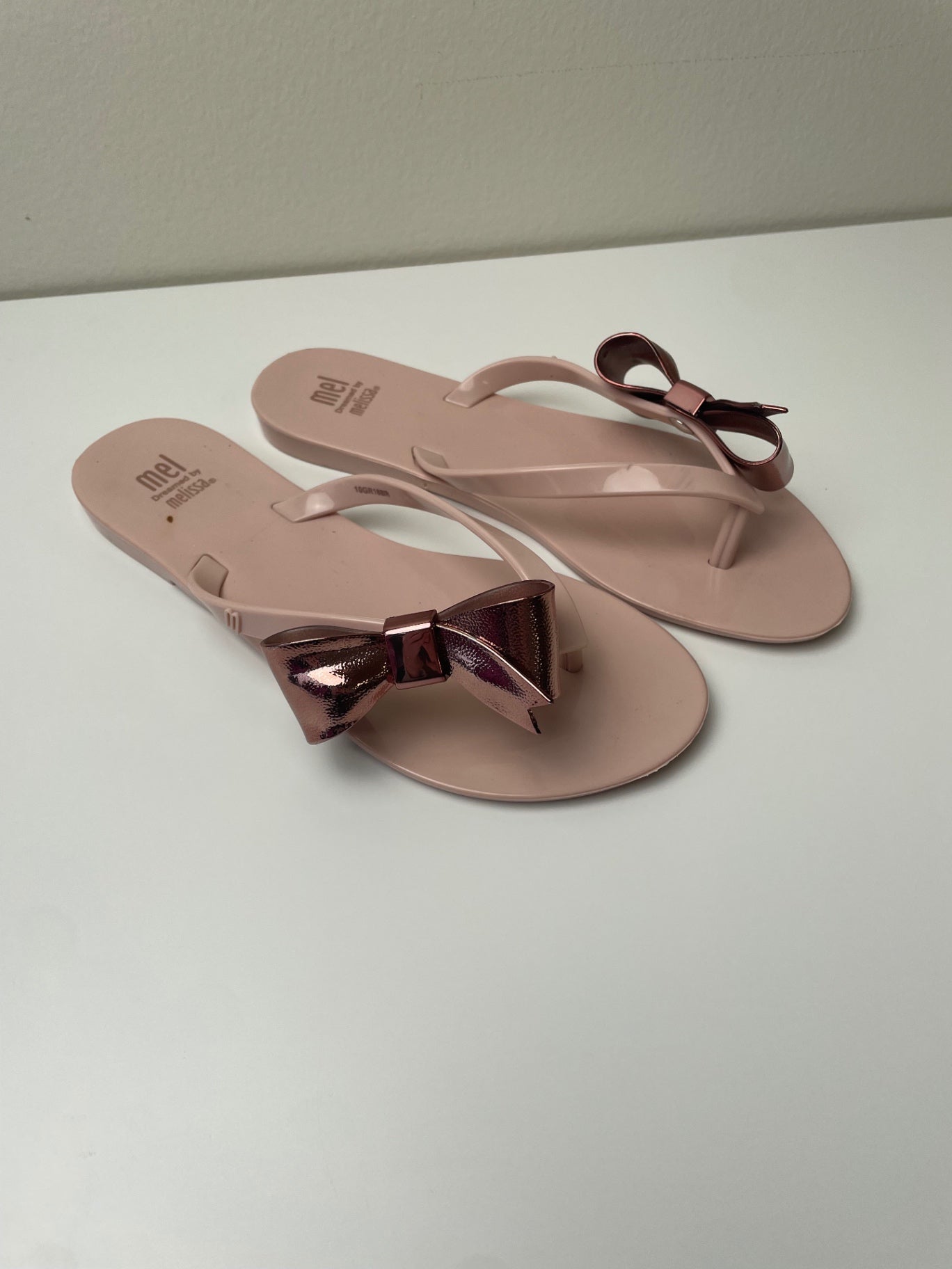 Mel Dreamed by Melissa Shoes - Pink Rubber Flip Flops | size Shoe 3