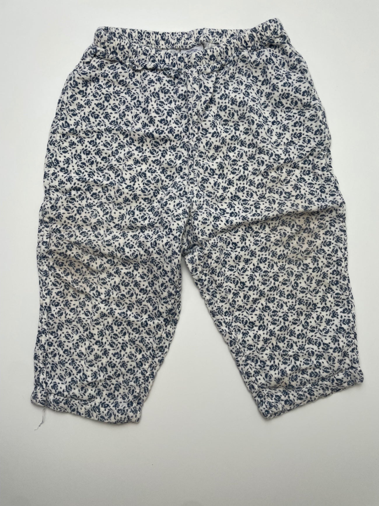 Petit Bateau Pants - Blue Floral 100% Cotton | size 18 Months