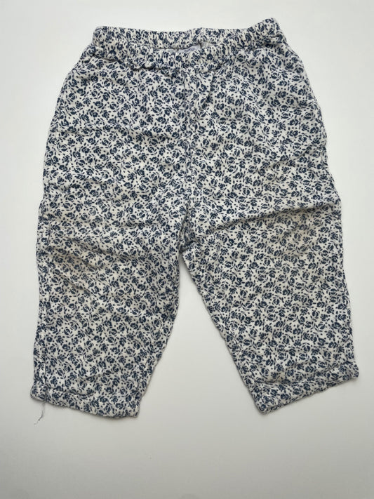 Petit Bateau Pants - Blue Floral 100% Cotton | size 18 Months