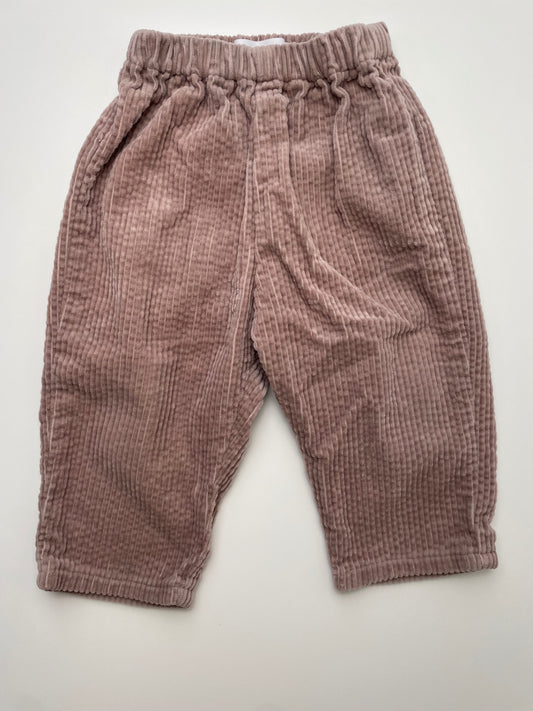 Zara Pants - Pink Ribbed Velvet | size 9 - 12 Months