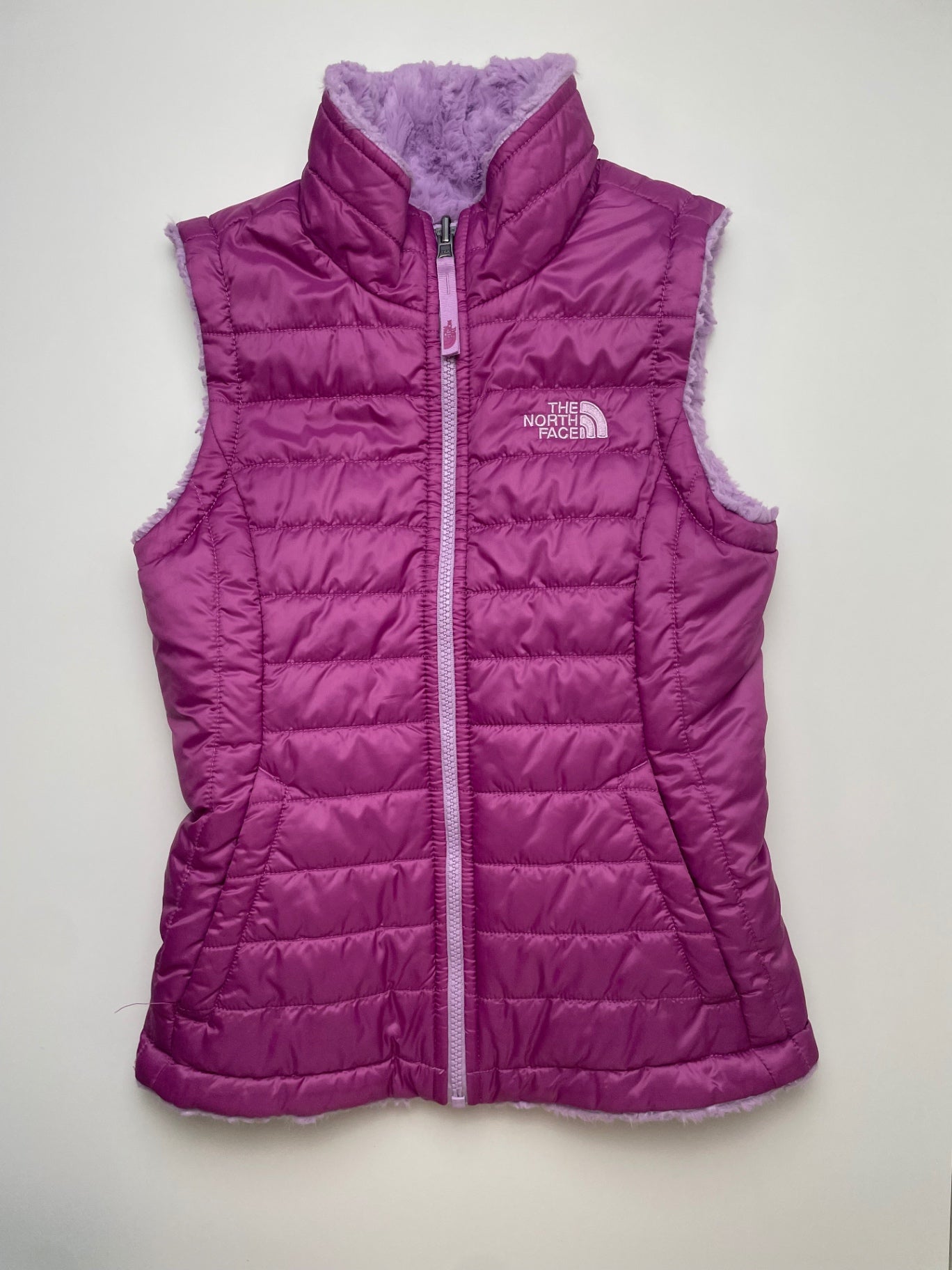 The North Face Vest - Purple Reversible Puffer/Fleece | size 7/8