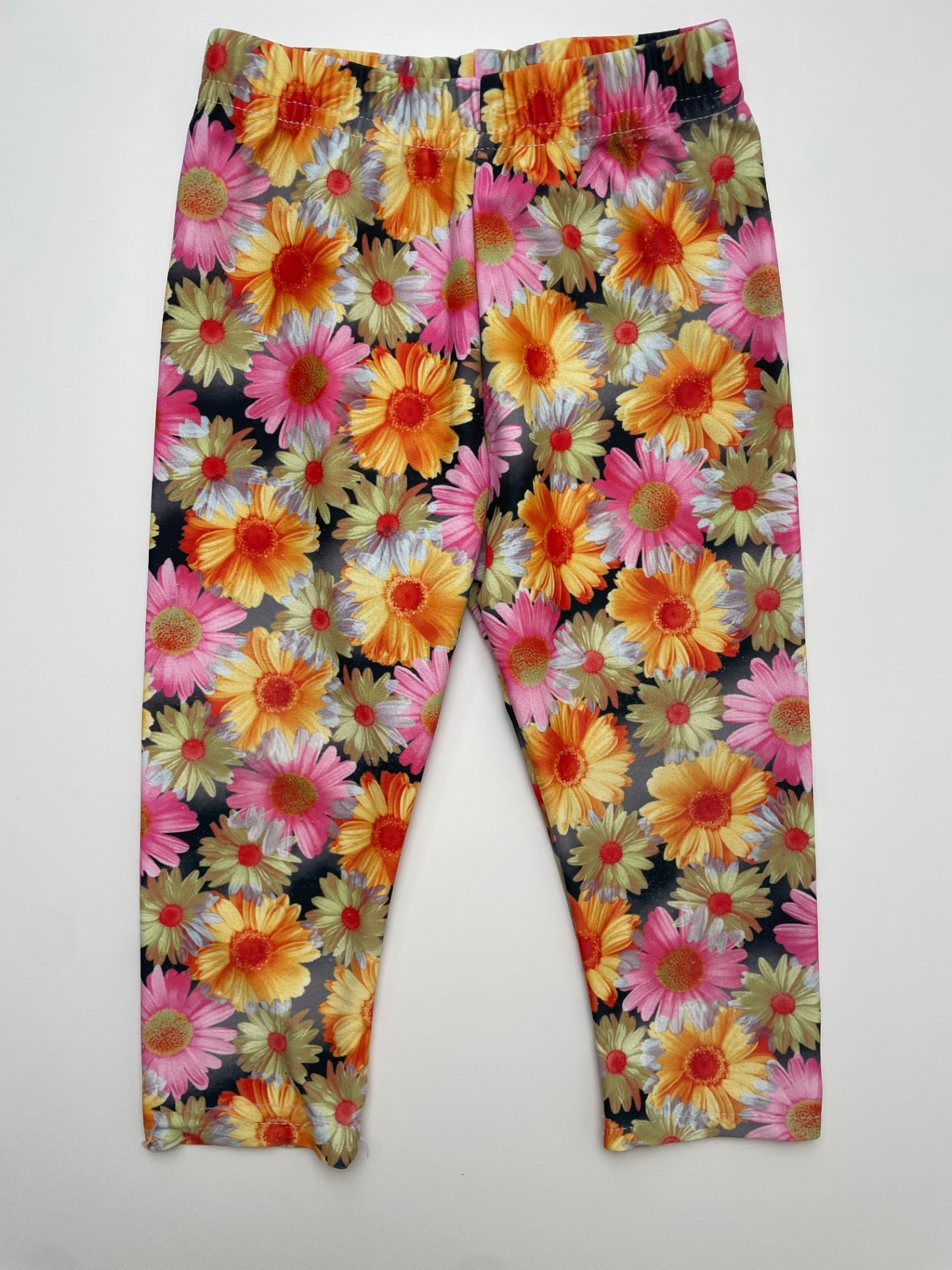 Dori Creations Leggings - Yellow Floral Spandex | size 6 - 12 Months