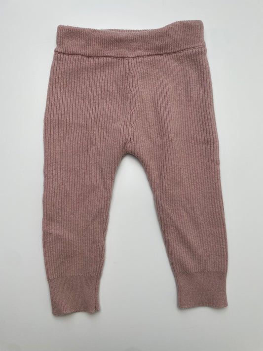 Bon Ton Leggings - Pink Knit Ribbed | size 6 Months