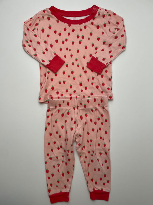 Lake 2 Piece Ensemble - Pink Strawberry Pajamas | size 18 - 24 Months