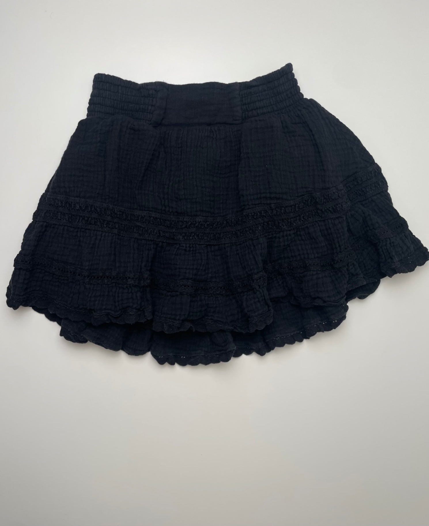 Katie J NYC Skirt - Black Gauze 100% Cotton | size 12