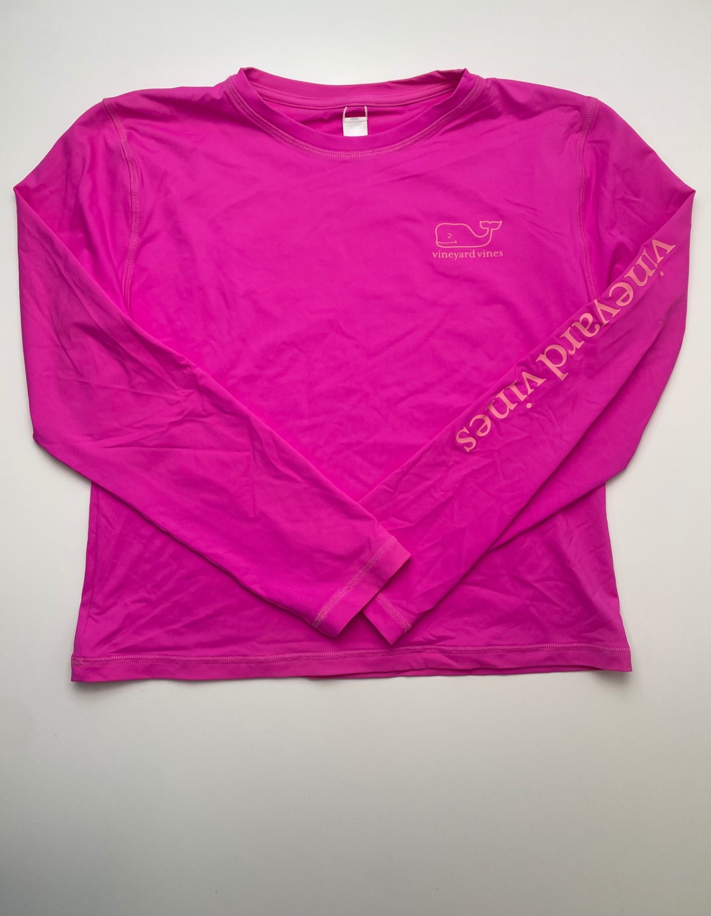 Vineyard Vines Long Sleeve T-Shirt - Pink Solid Rashguard | size 16