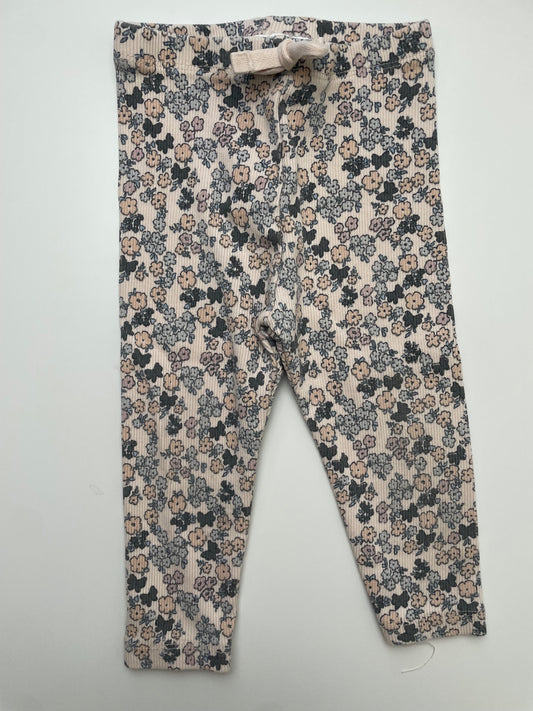 Zara Leggings - Multicolor Floral Ribbed | size 9 - 12 Months