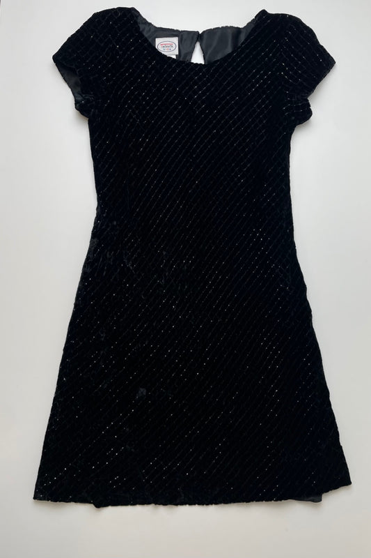Talbots Kid Dress - Black Velvet Diamond Pattern | size 8