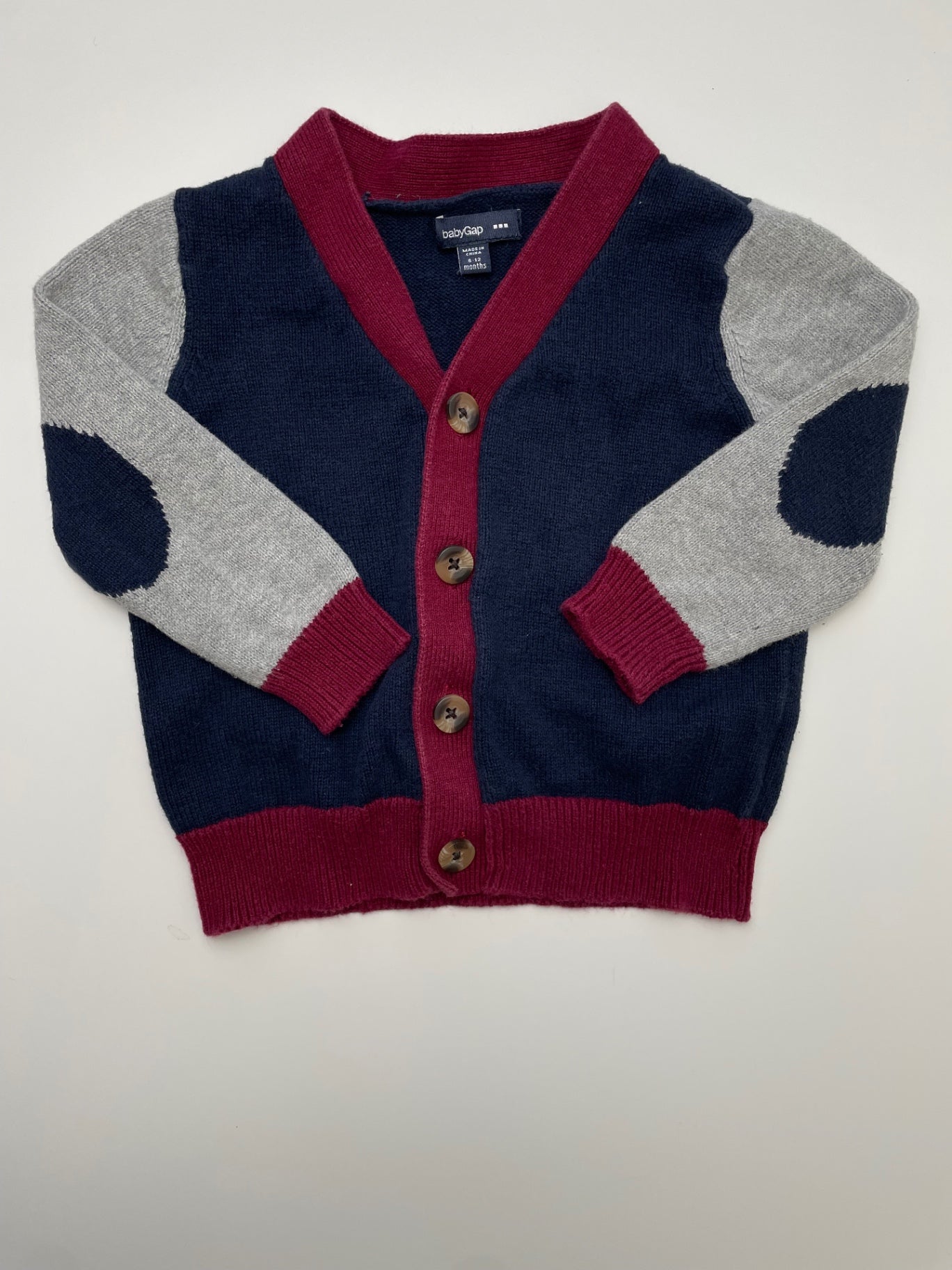 Baby Gap Sweater - Navy Blue Color Block Cardigan | size 6 - 12 Months
