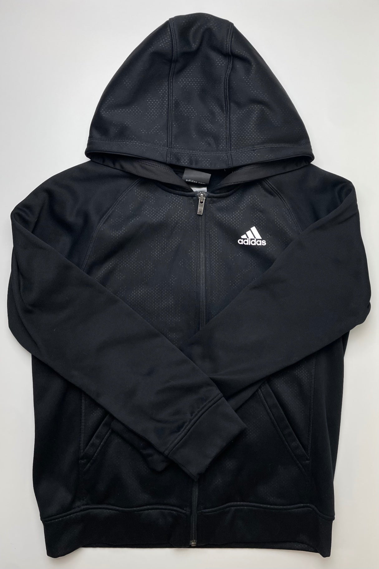 Adidas Sweatshirt - Black Full Zip Hoodie | size 14/16