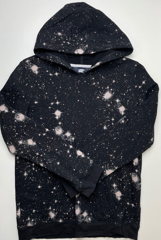 Land's End Sweatshirt - Black Galaxy Print Hoodie | size 14/16