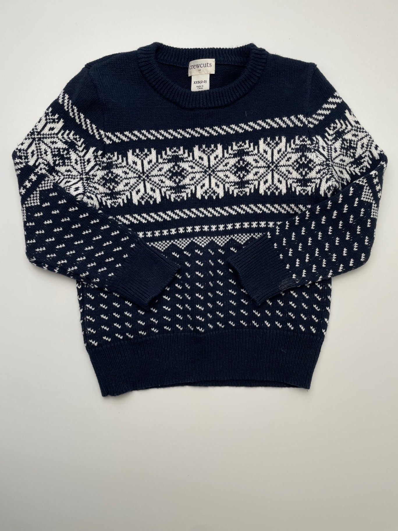 Crewcuts Sweater - Navy Blue Snowflake Pattern | size 2T/3T