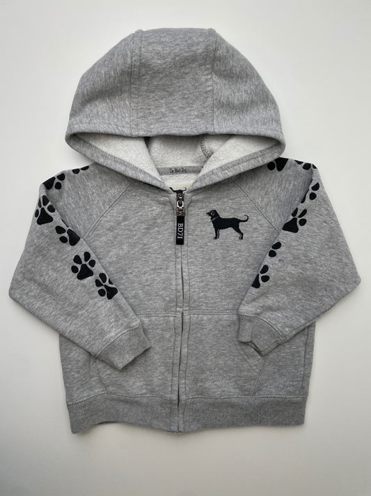 The Black Dog Sweatshirt - Gray Full Zip Hoodie | size 2T