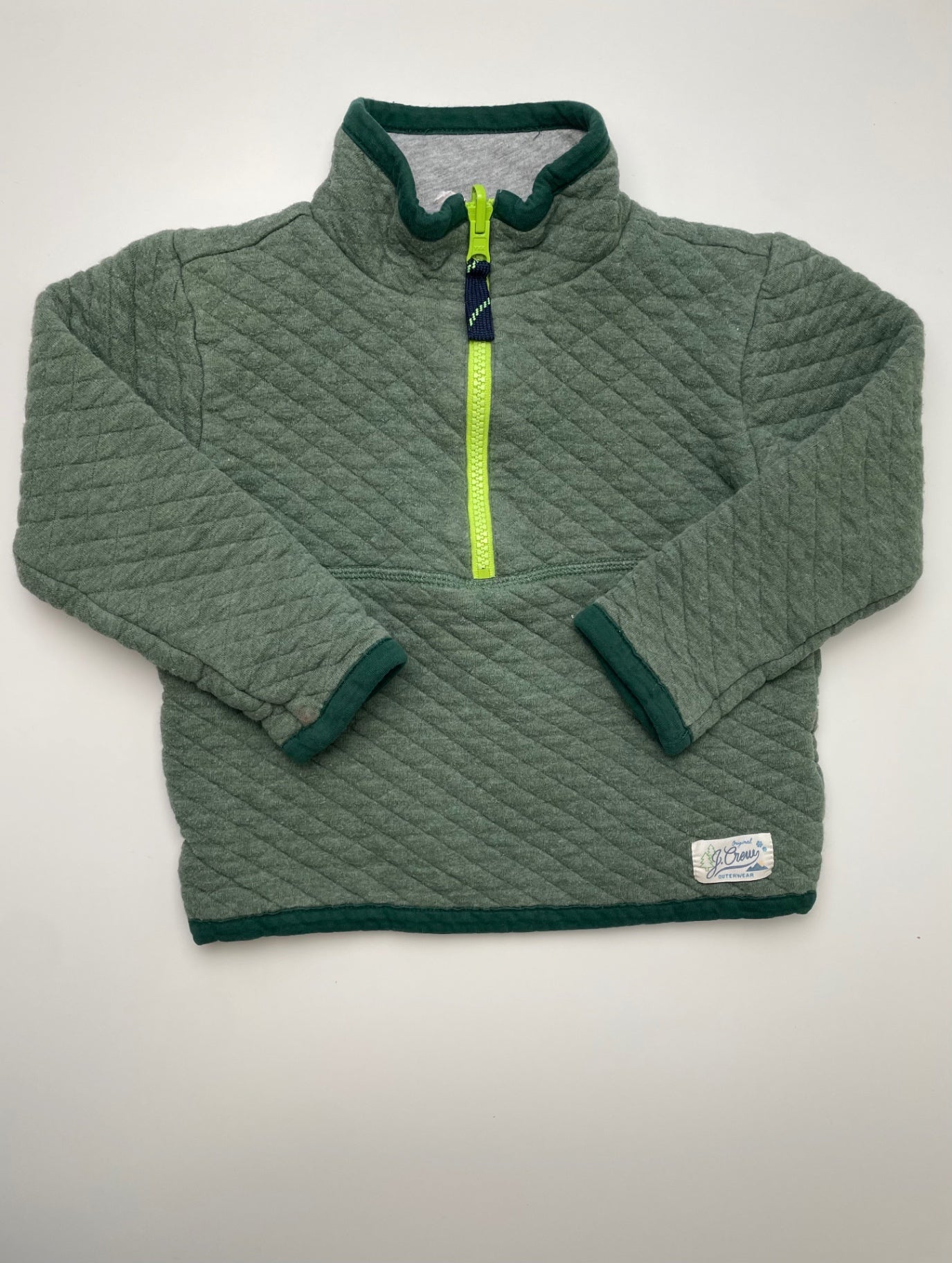 Crewcuts Sweatshirt - Green Reversible Quilted 1/4 Zip | size 3T