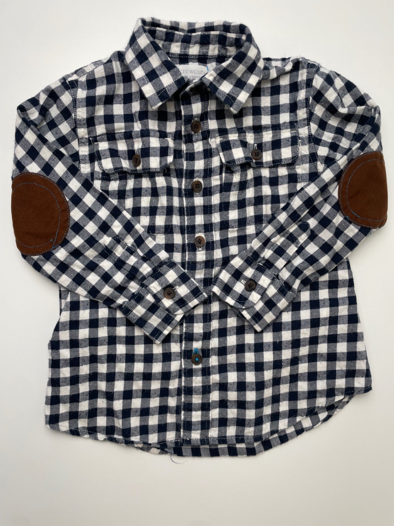 Crewcuts Shirt - Navy Blue Flannel Button Up | size 2T