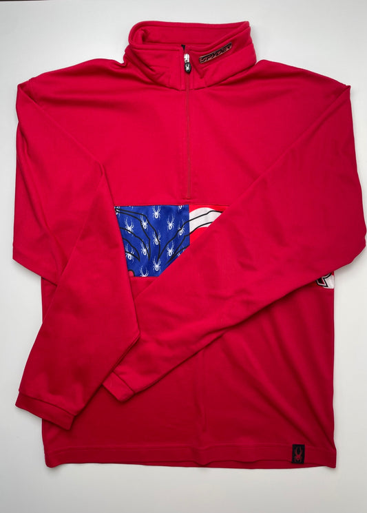 Spyder Sweatshirt - Red American Flag 1/4 Zip (Adult Size XS) | size 12/14