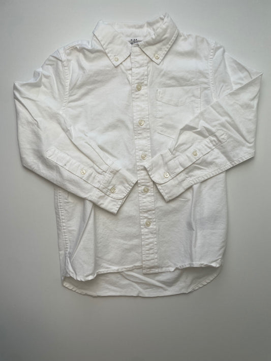Gap Kids Shirt - White Solid Button Down | size 6/7