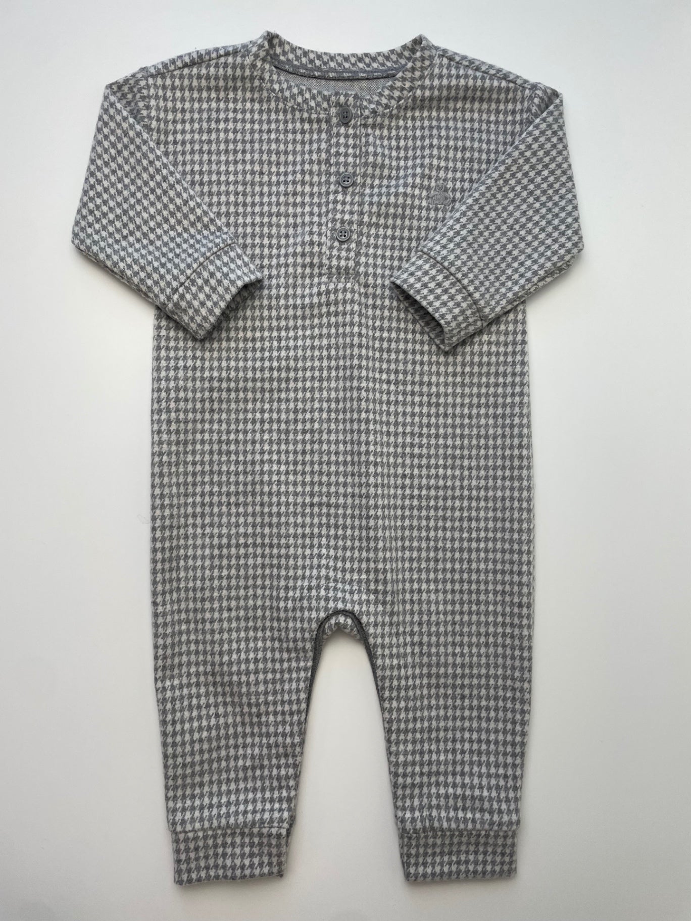 Baby Gap Onesie - Gray Houndstooth | size 6 - 12 Months