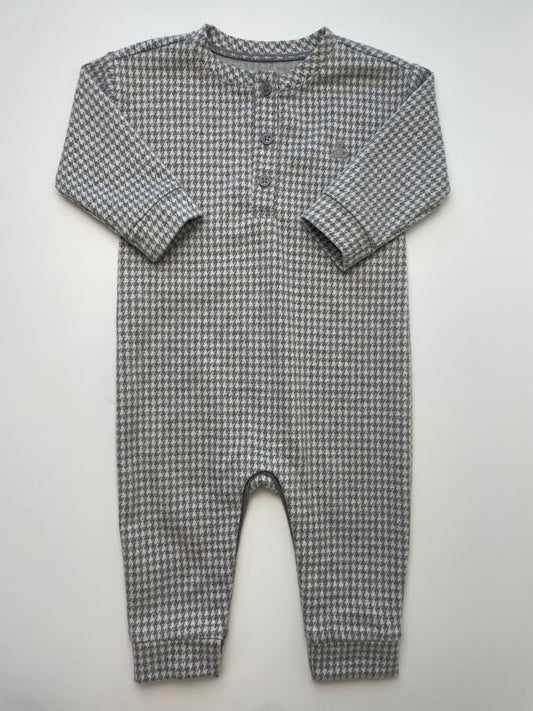 Baby Gap Onesie - Gray Houndstooth | size 6 - 12 Months