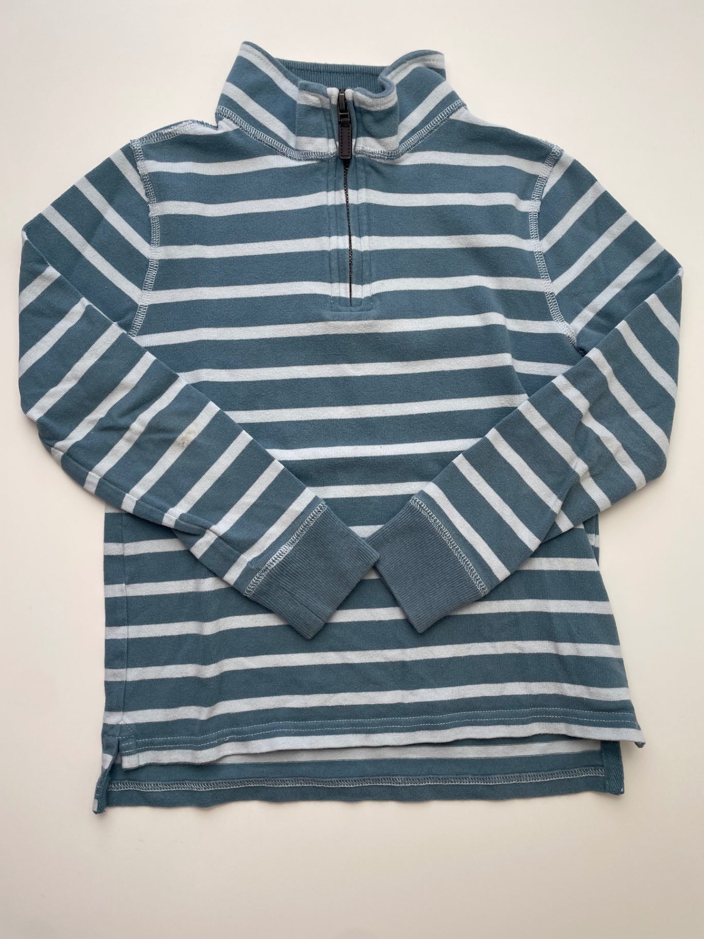 Crewcuts Sweatshirt - Blue Striped 1/4 Zip | size 6