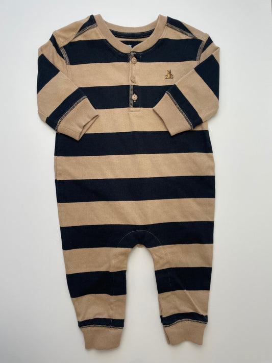 Baby Gap Onesie - Tan Striped | size 6 - 12 Months