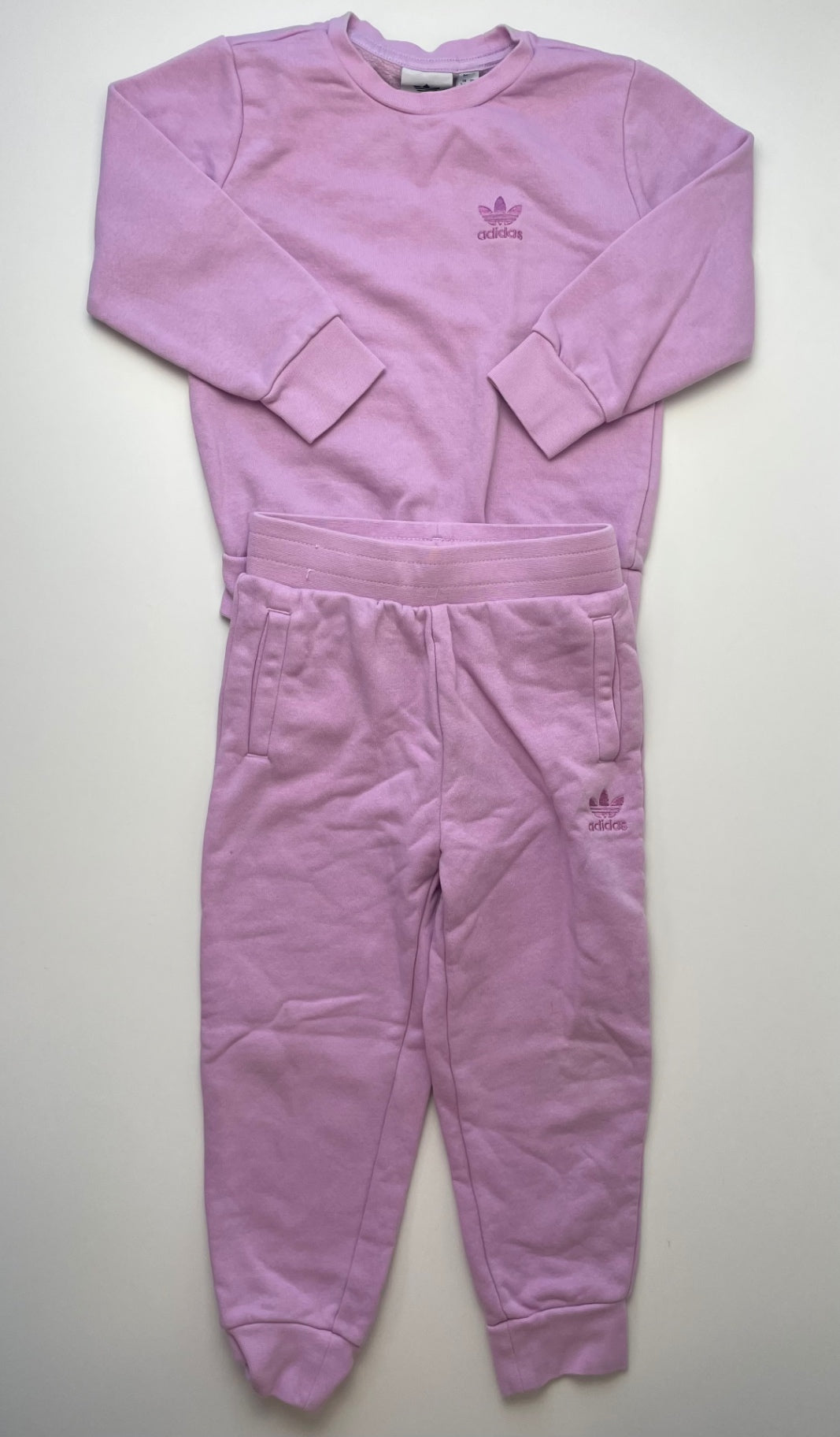 Adidas 2 Piece Ensemble - Purple Solid Crewneck + Joggers | size 4T