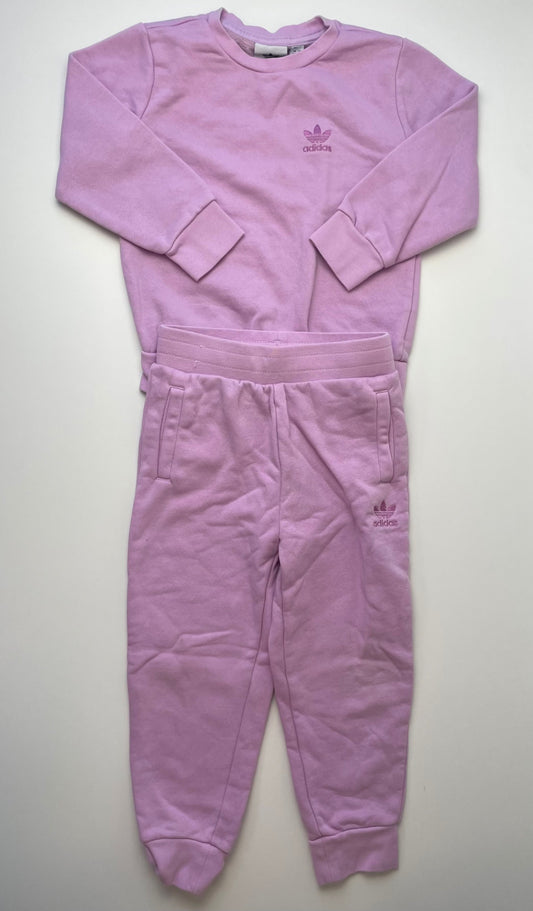 Adidas 2 Piece Ensemble - Purple Solid Crewneck + Joggers | size 4T