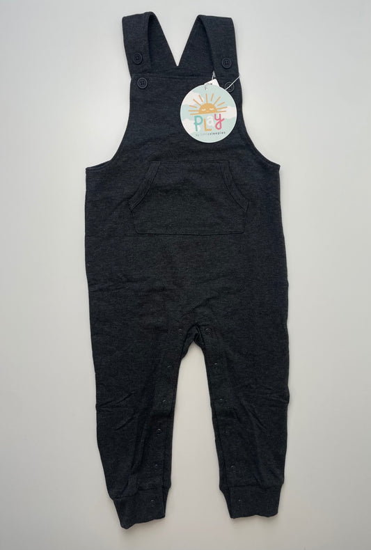 Play by Little Sleepies Onesie - Gray Overalls w/ Front Pocket | size 18 - 24 Months