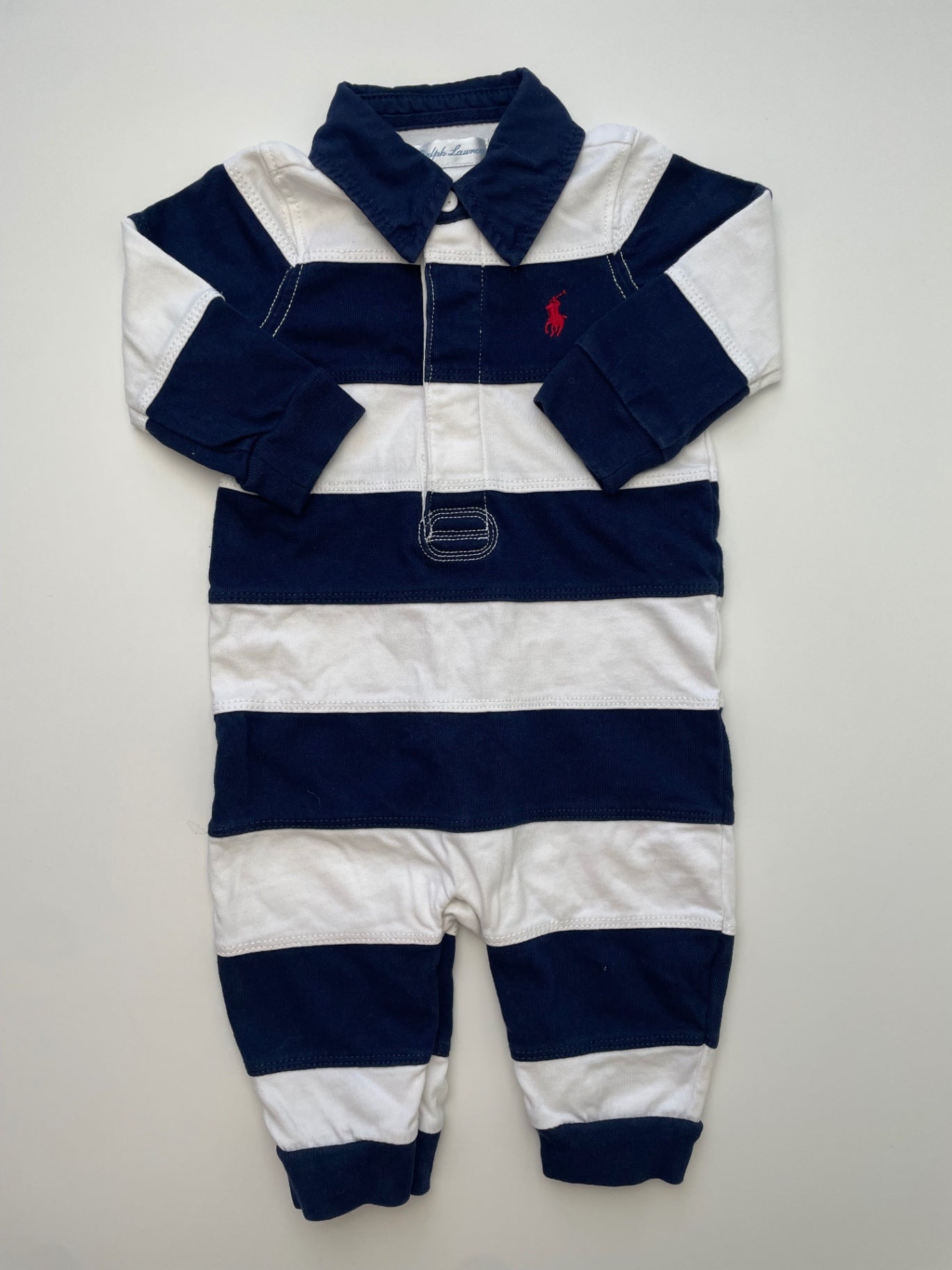 Ralph Lauren Onesie - Navy Blue Striped | size 3 Months