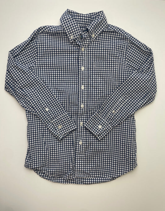 Land's End Shirt - Blue Gingham Button Down | size 8