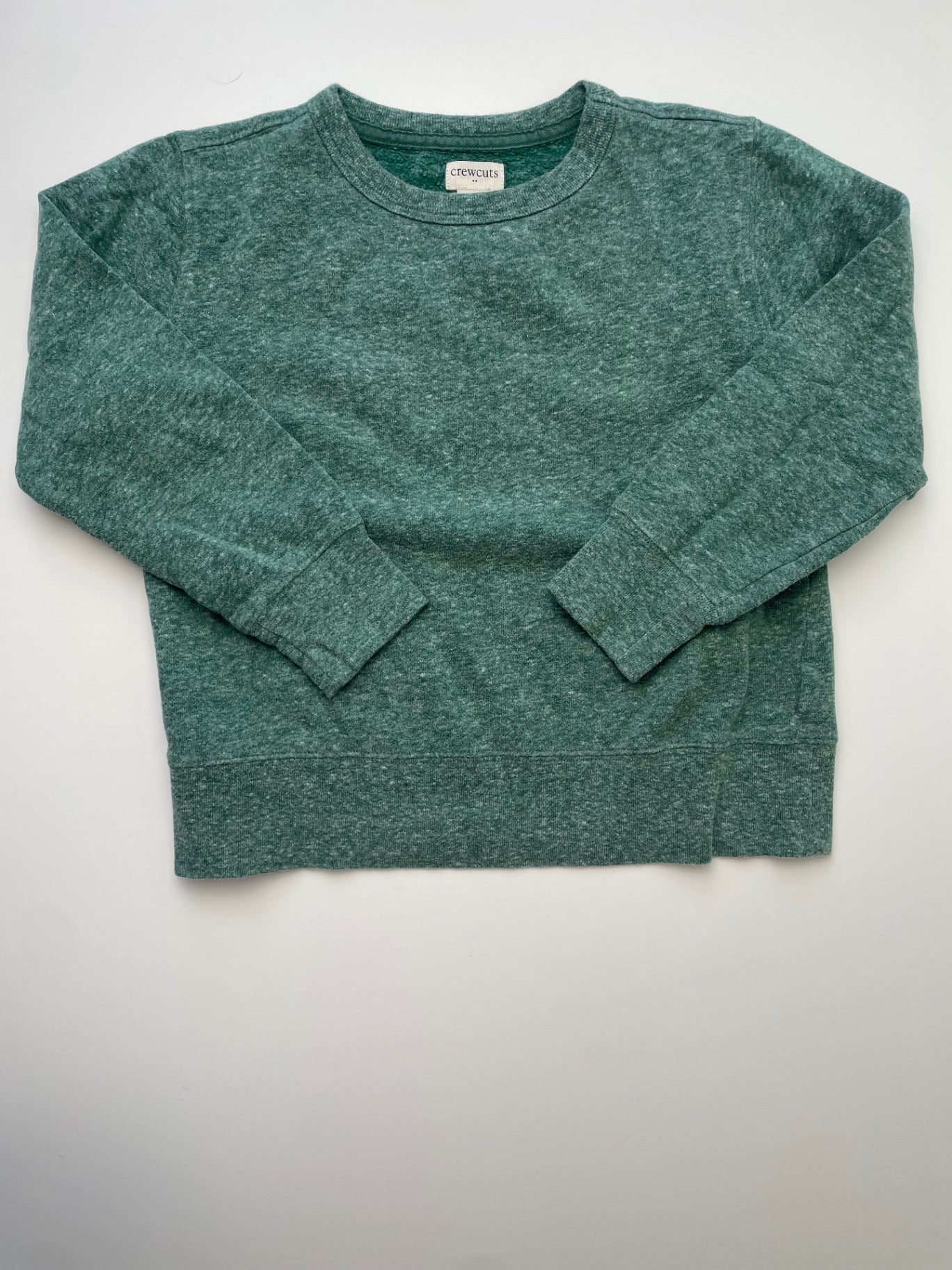 Crewcuts Sweatshirt - Green Heathered Crewneck | size 6/7