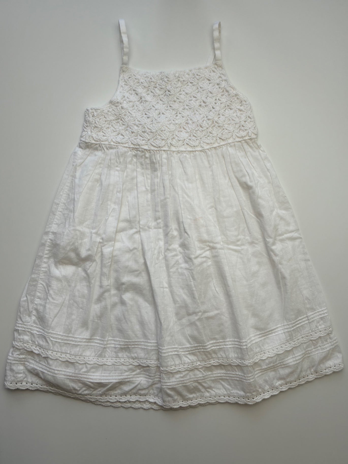 Janie and Jack Dress - White Knit Top 100% Cotton | size 5T