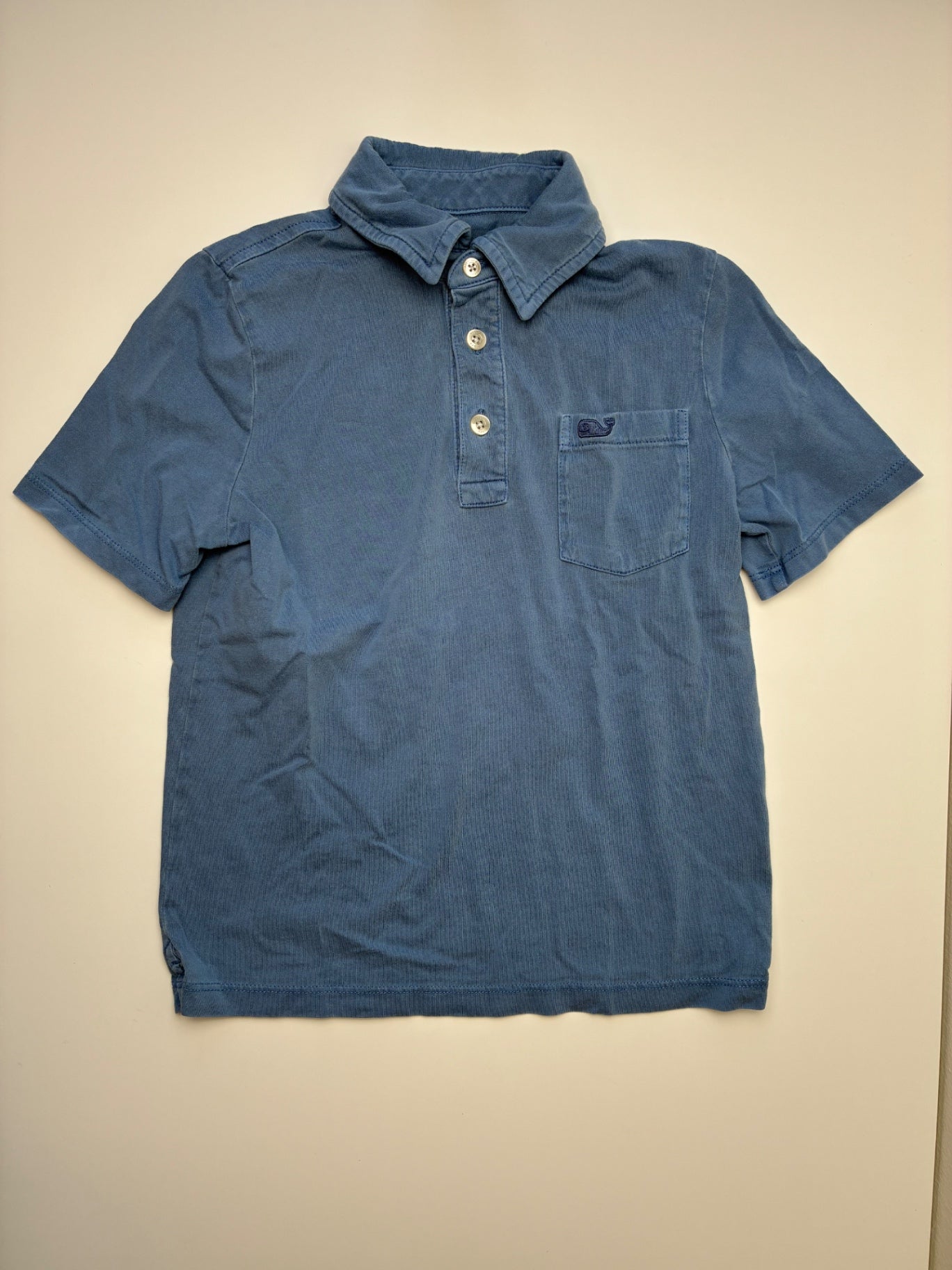 Vineyard Vines Shirt - Blue Solid Polo 100% Pima Cotton | size 6
