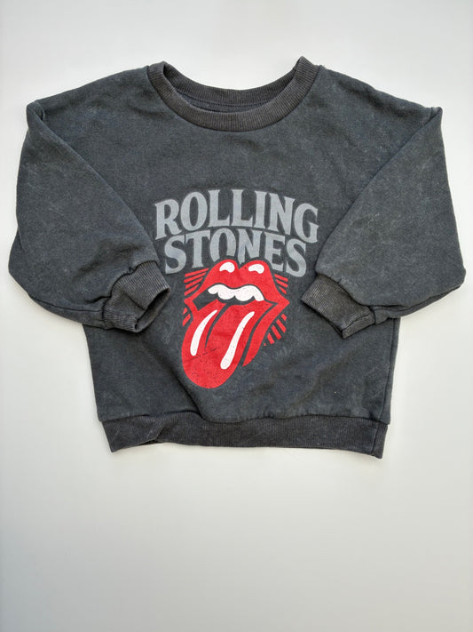 The Rolling Stones Sweatshirt - Gray Logo Graphic | size 2T
