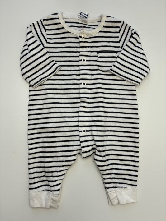 Petit Bateau Onesie - White Striped | size 1 Month