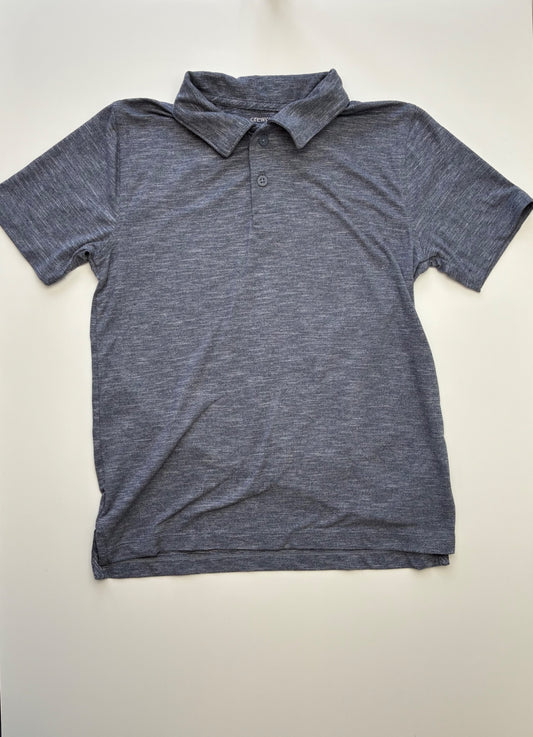 Crewcuts Shirt - Blue Performance Heathered Polo | size 10