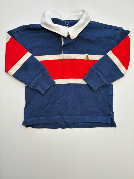 Baby Gap Shirt - Blue Striped Long Sleeve Polo | size 18 - 24 Months