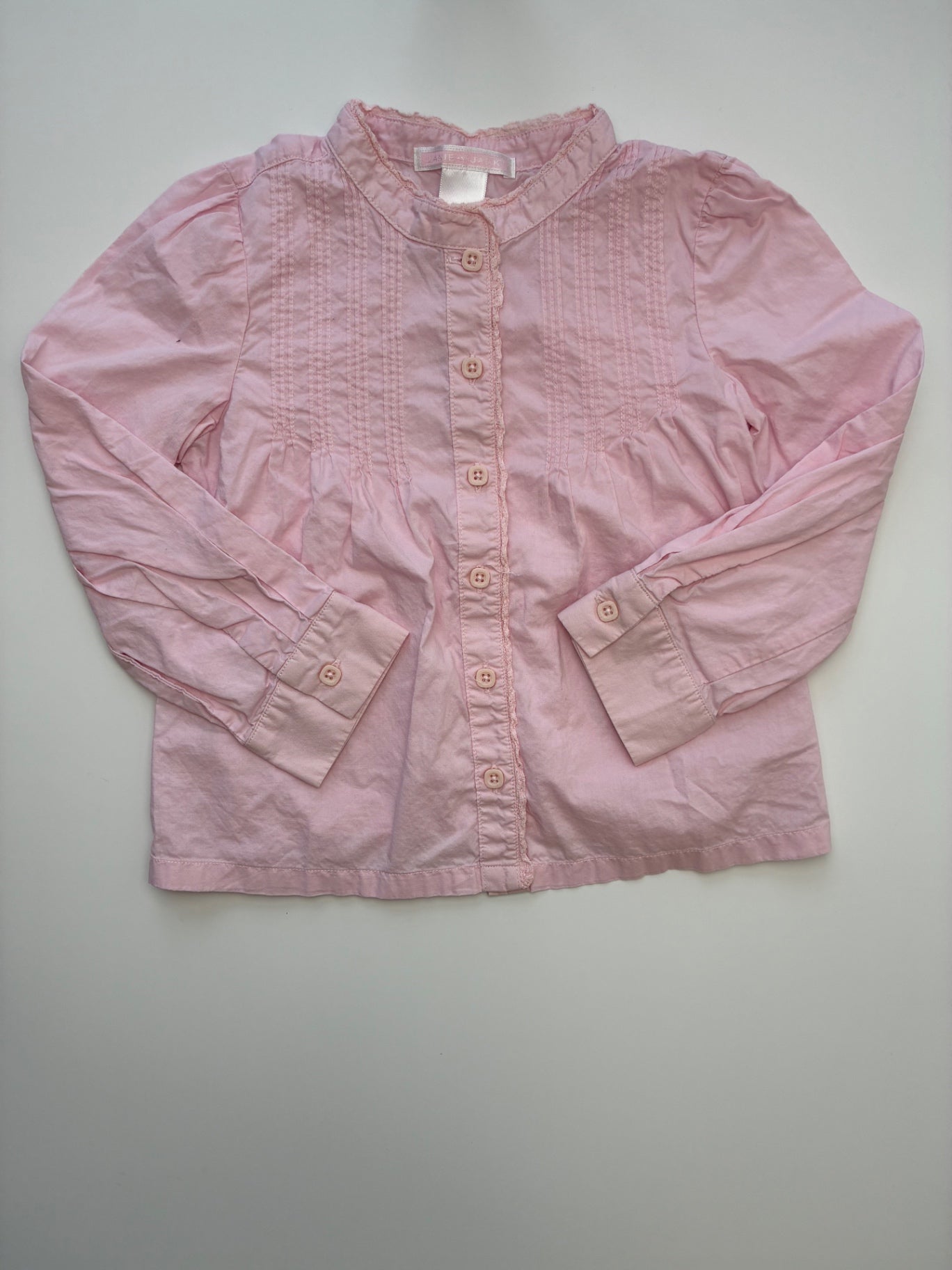 Janie and Jack Shirt - Pink Pleated Blouse | size 4T