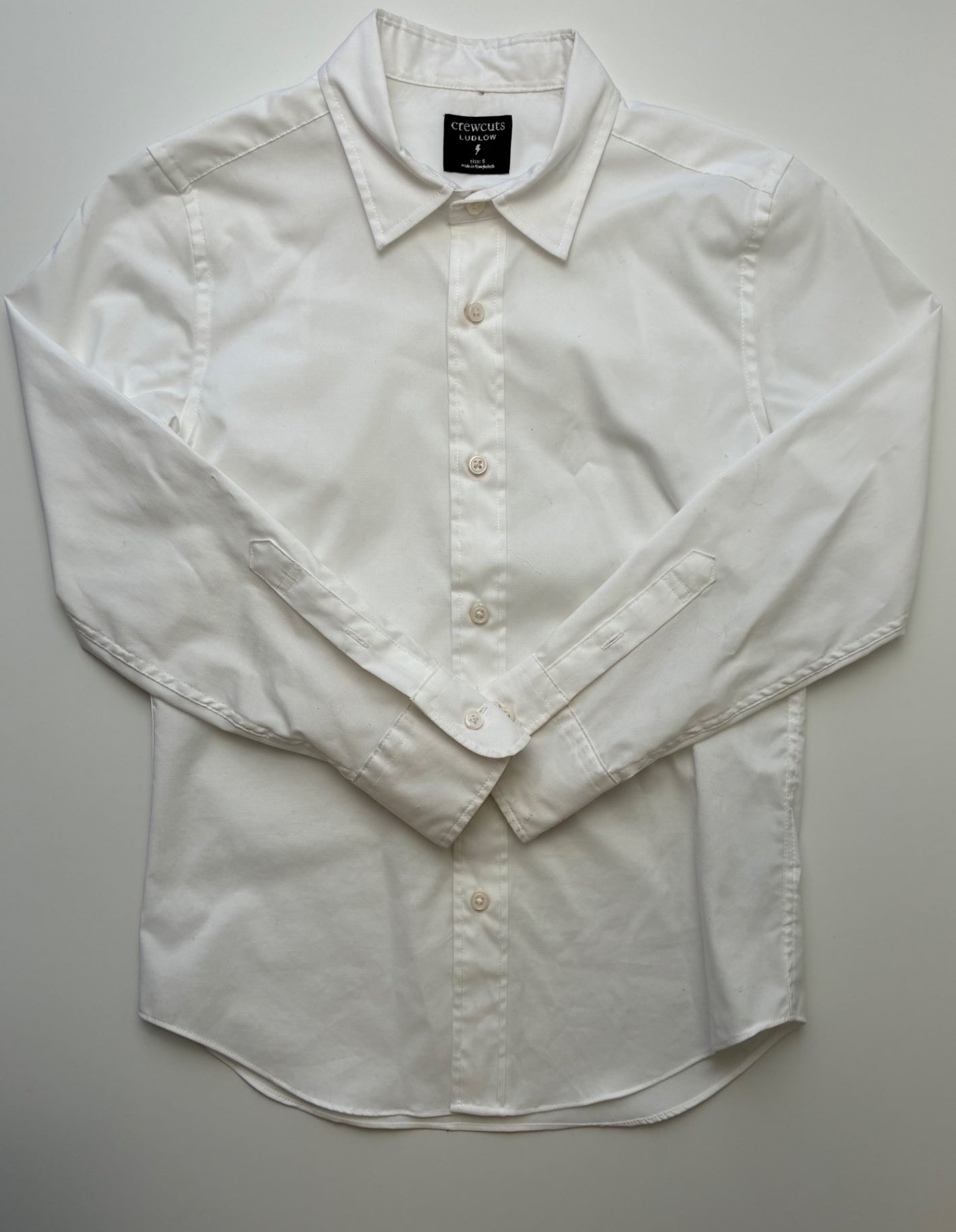 Crewcuts Shirt - White Ludlow Button Up | size 8