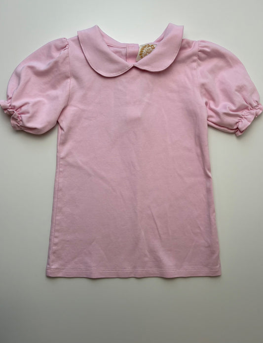 The Beaufort Bonnet Company Shirt - Pink Puff Sleeve + Peter Pan Collar | size 8
