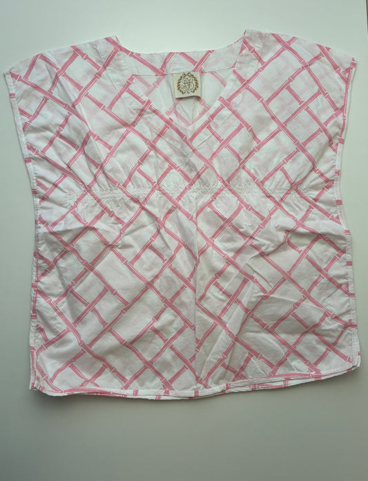The Beaufort Bonnet Company Shirt - Pink Cinched Sleeveless Blouse | size 8