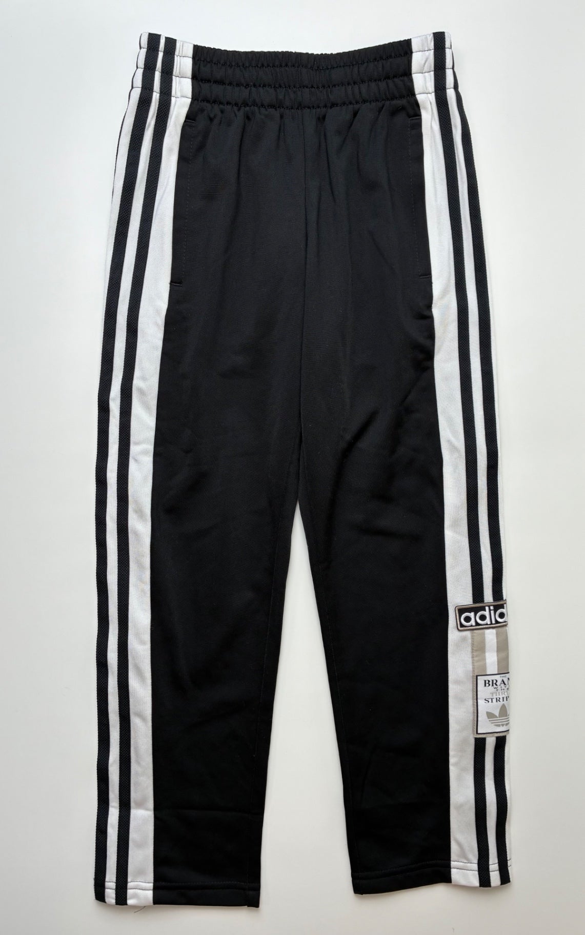 Adidas Sweatpants - Black Straight Leg Snap Close | size 7/8