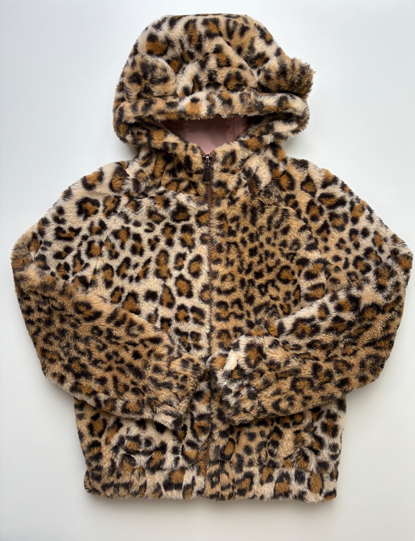 Tucker + Tate Jacket - Brown Fuzzy Animal Print w/ Hood | size 7