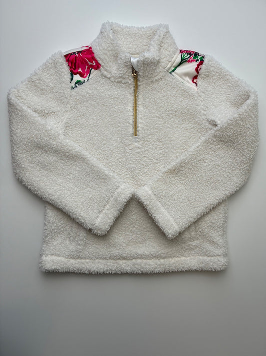 Lilly Pulitzer Sweatshirt - White Sherpa Pullover | size 6/7