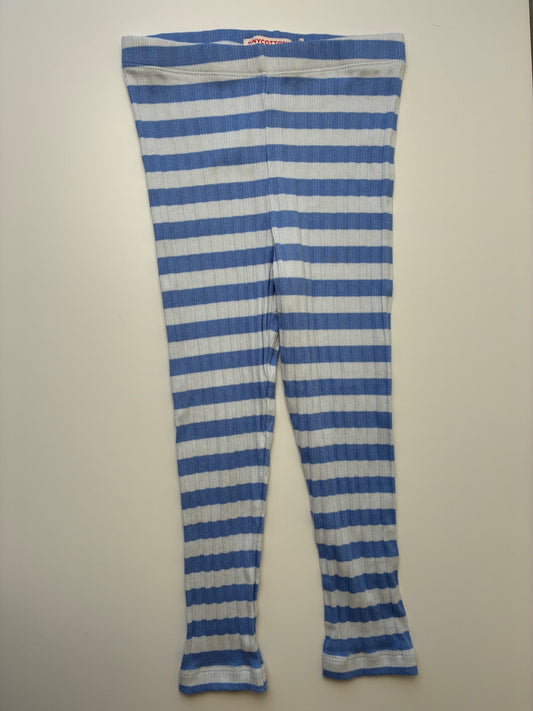 Tiny Cottons Leggings - Blue Striped + Rubbed | size 6