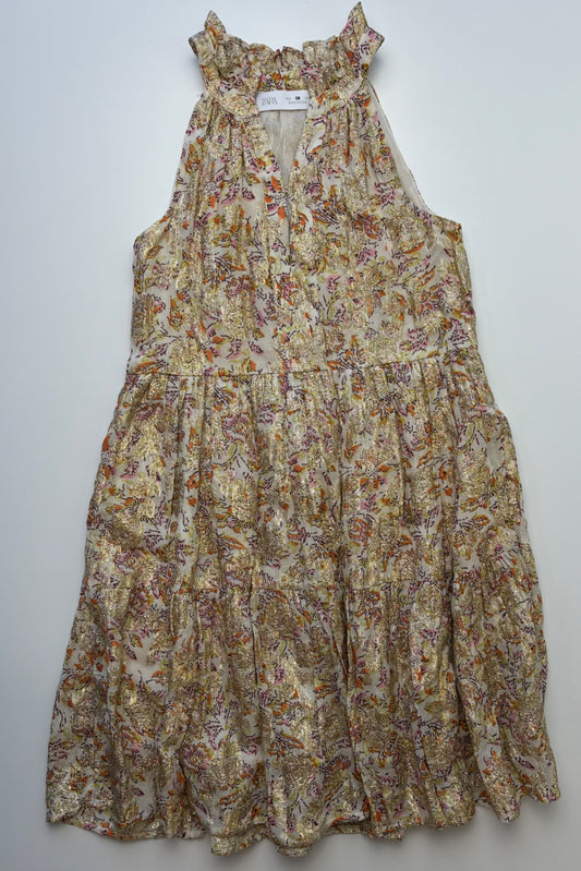 Zara Dress - Gold Floral + Metallic | size 6